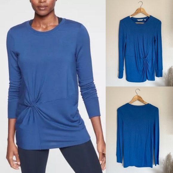 Athleta Tops - Athleta | Nirvana Twist Front Sweater in Atlantis Blue